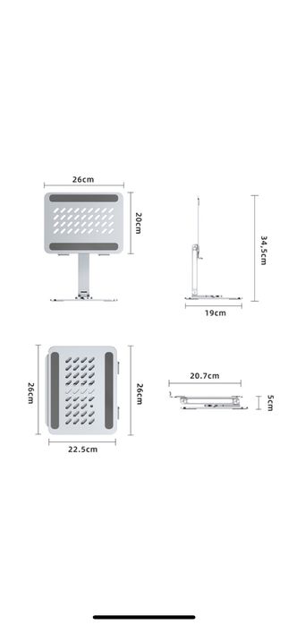 Suport laptop, tableta sau telefon, de birou, pliabil, portabil, 360•