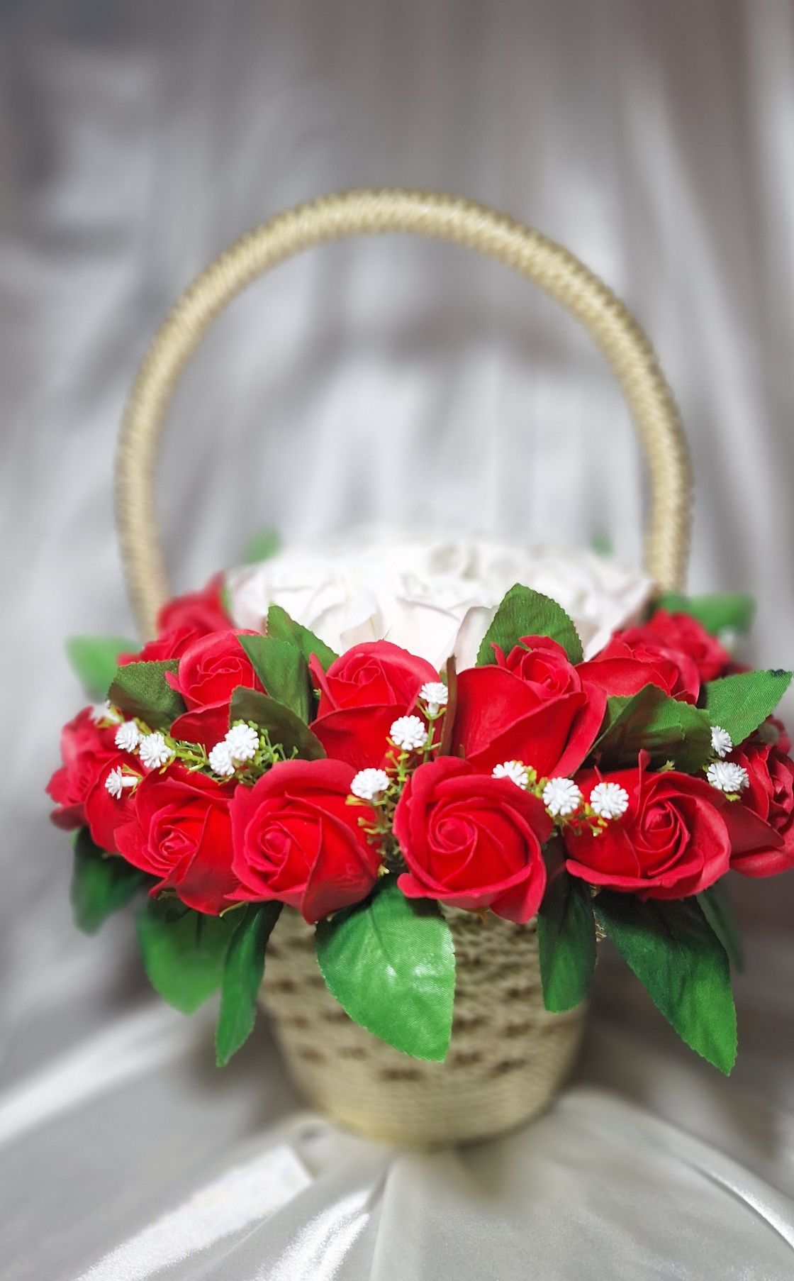 Корзинка  розы из мыла
