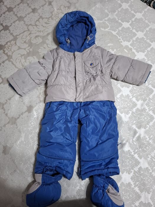 Зимнии комбинезон-конверт, 9-12  мес (рост 74)
