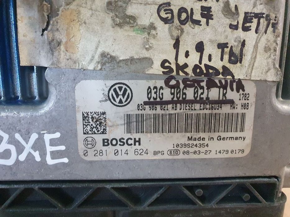 Calculator ECU motor VOLKSWAGEN GOLF V Variant 1K5 2007 - 2009 1.9 TDI BLS, BXE BOSCH 0281014624 03G906021TR ;  03G906021AB