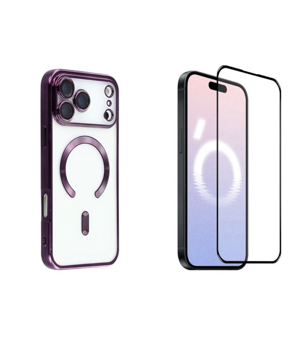 Husa Wireless Luxury + Folie Sticla Iphone 17/17 AIR/17 PRO/17 PRO MAX