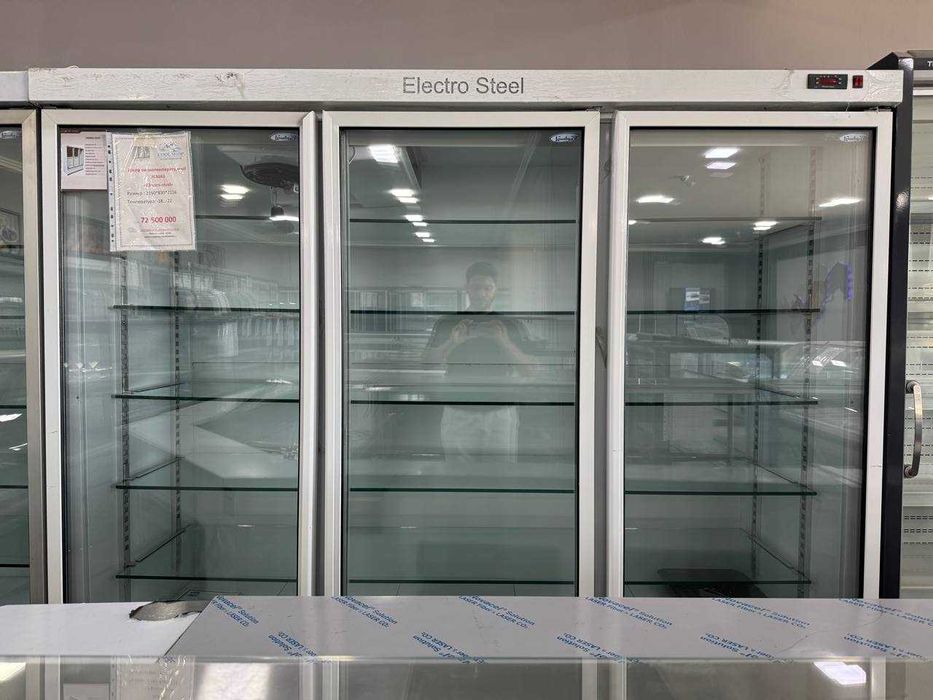 Uch eshikli sovutgich-vitrina — supermarket uchun ideal, Electro Steel
