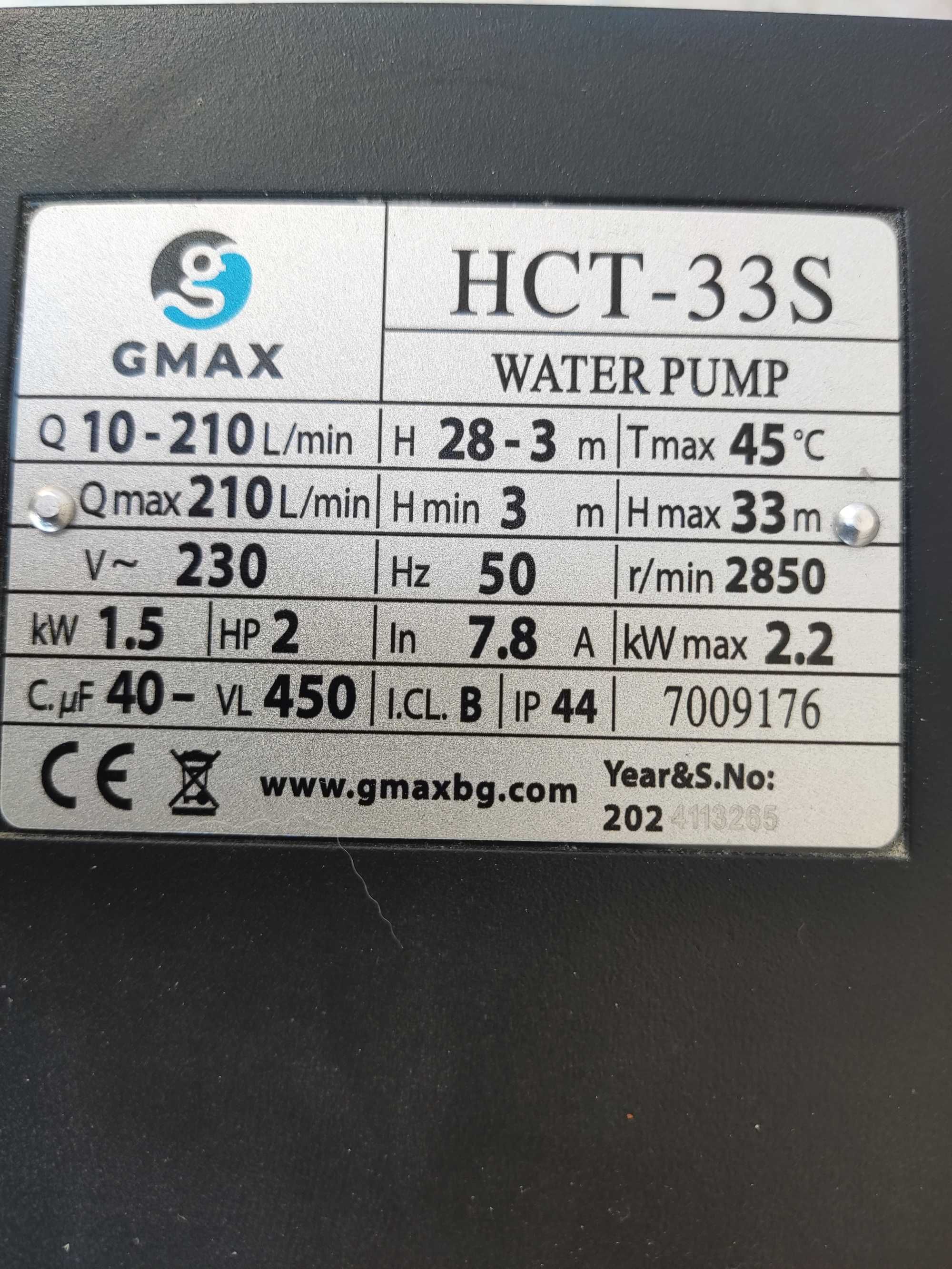 Помпа за вода GMAX