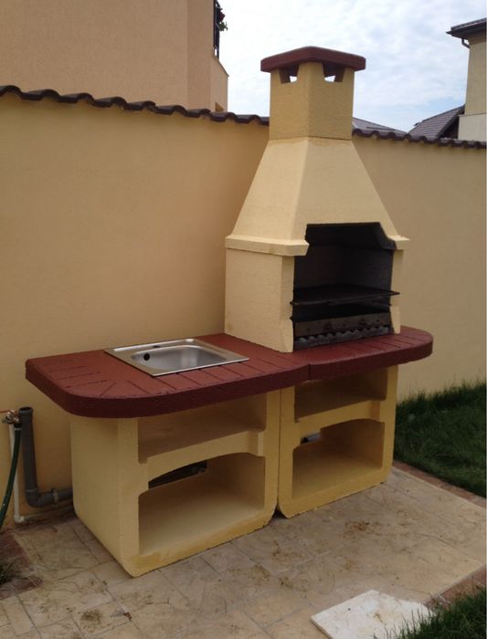 Vand gratar curte gradina barbeque din material refractar