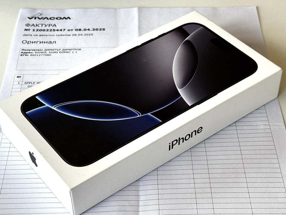 НОВ! Iphone 16 Pro Max 256GB Black Titanium Гаранция 2 години