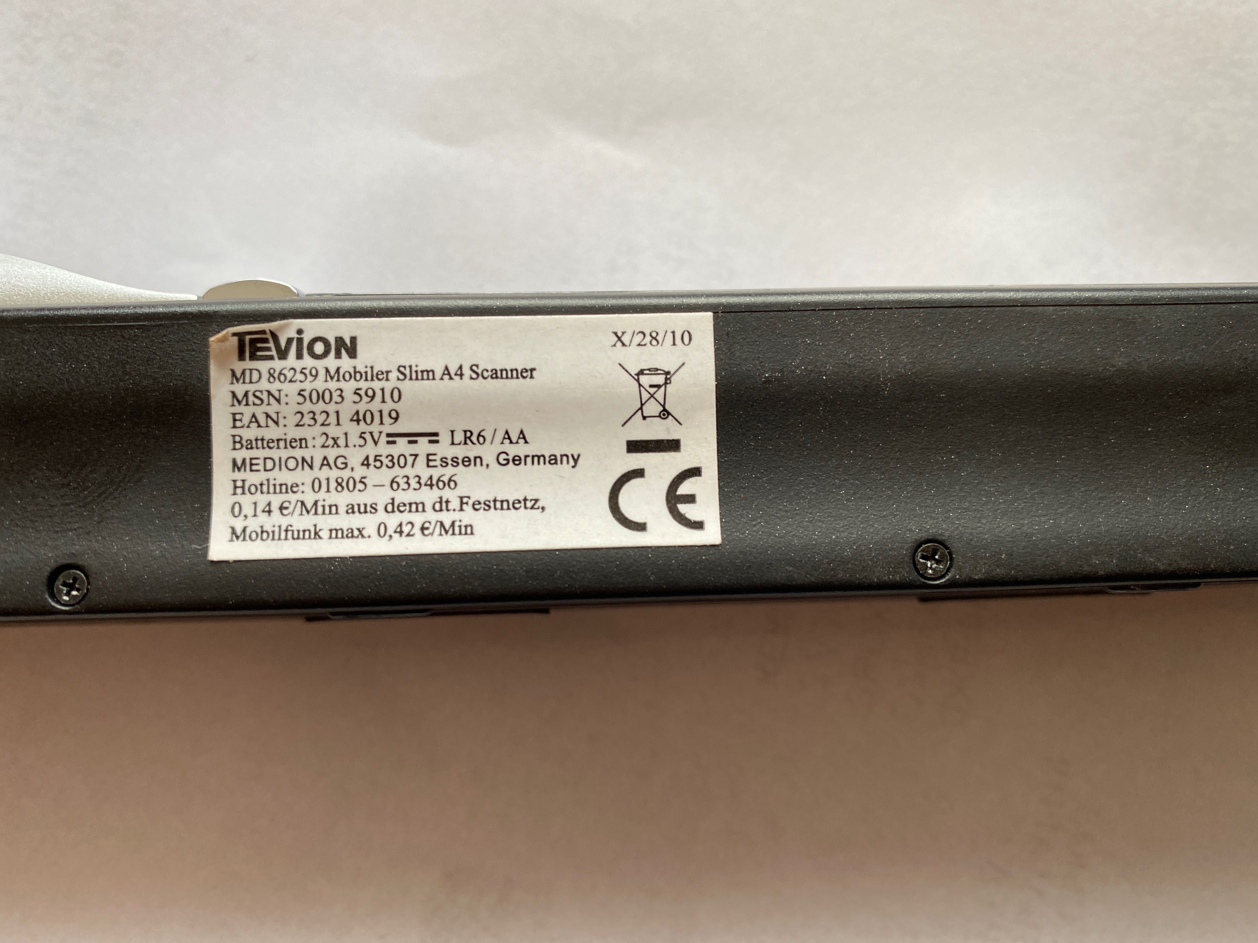 Мобилен скенер Tevion Slim A4