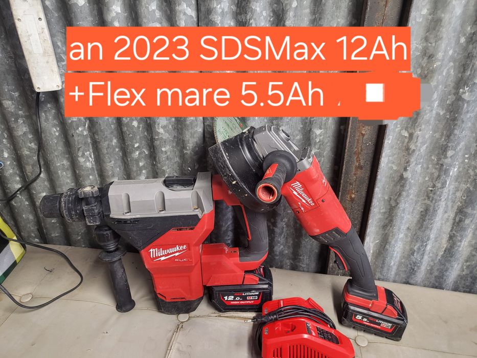 Set Milwaukee an 2023 SDS max 12Ax +flex mare
