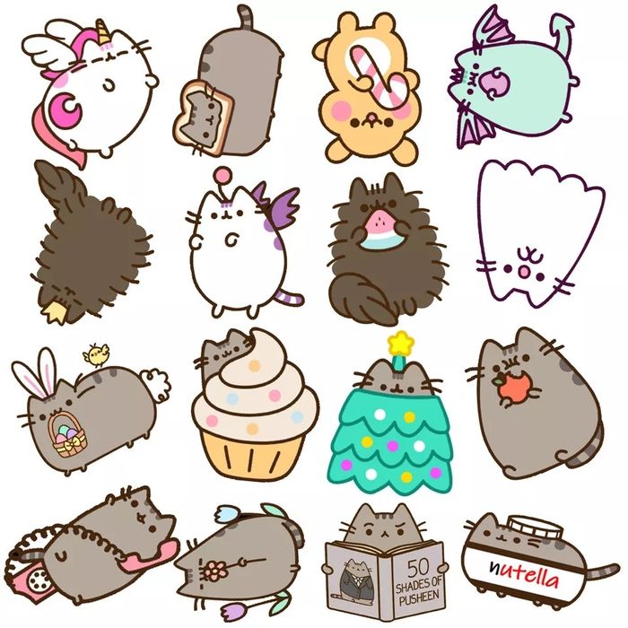 Микс от 20бр. лепенки с Pusheen котета