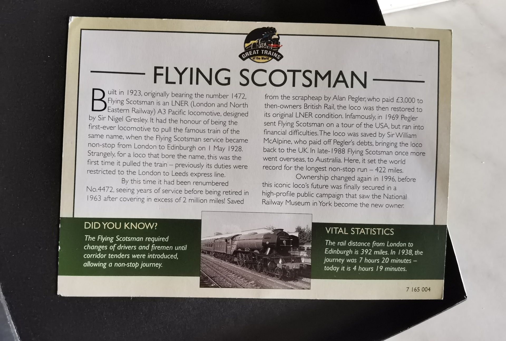 Macheta de colecție Die cast Flying Scotsman