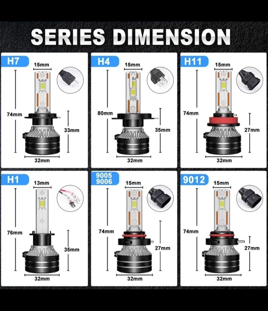 K5C H7 LED 60000 LM Headlights (крушки)