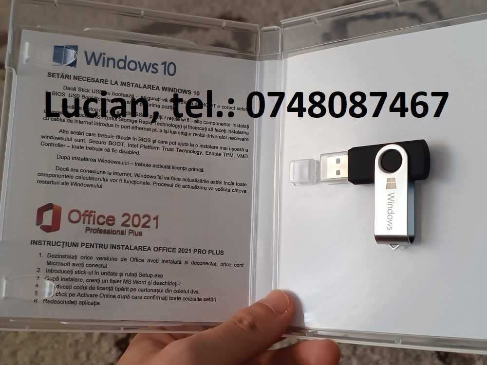 Stick bootabil cu Windows 7, 8.1, 10 sau 11 Pro cu licenta digitala!