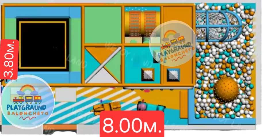 Вътрешно  детско съоръжение  3.80*8.00/2.40височина