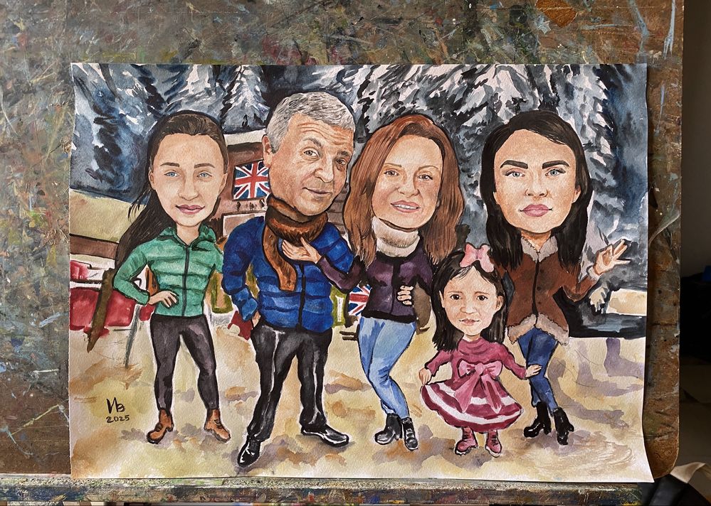 Карикатури, портрети - ръчно нарисувани