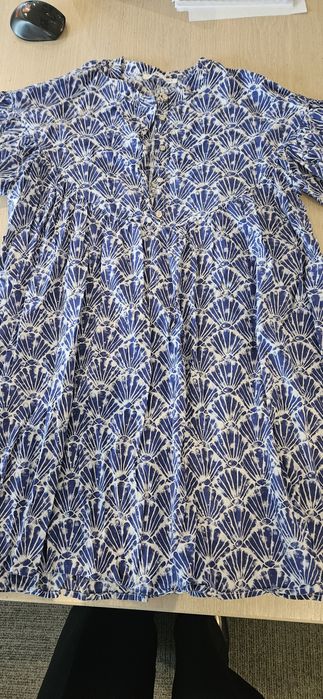 Babydoll dress albastru cu alb