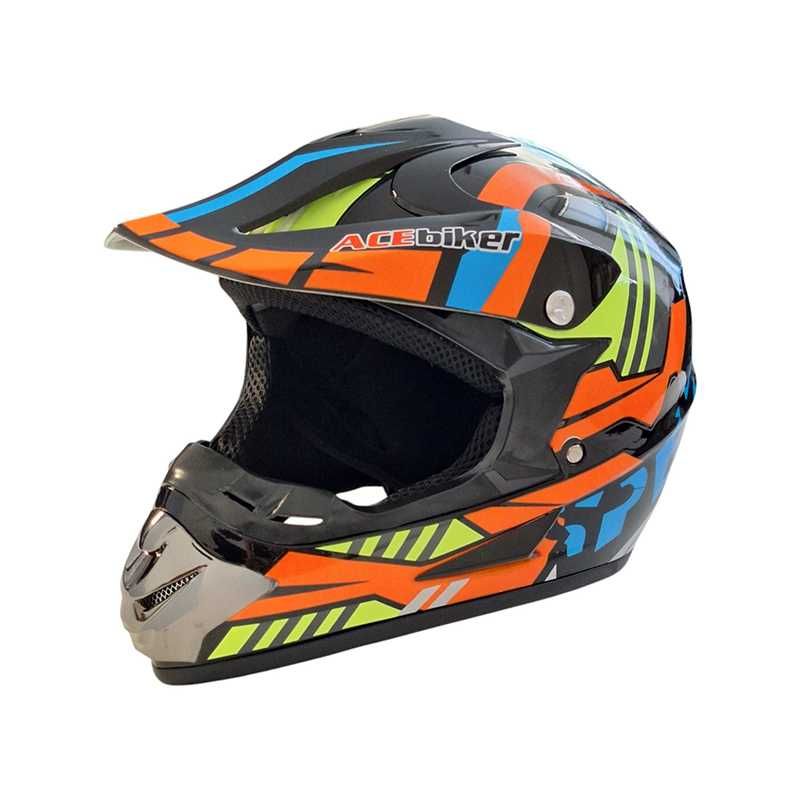 Кросова каска ACEBIKE, Full Face, DOT, Размер: M-L -Вело, Мото, Скутер