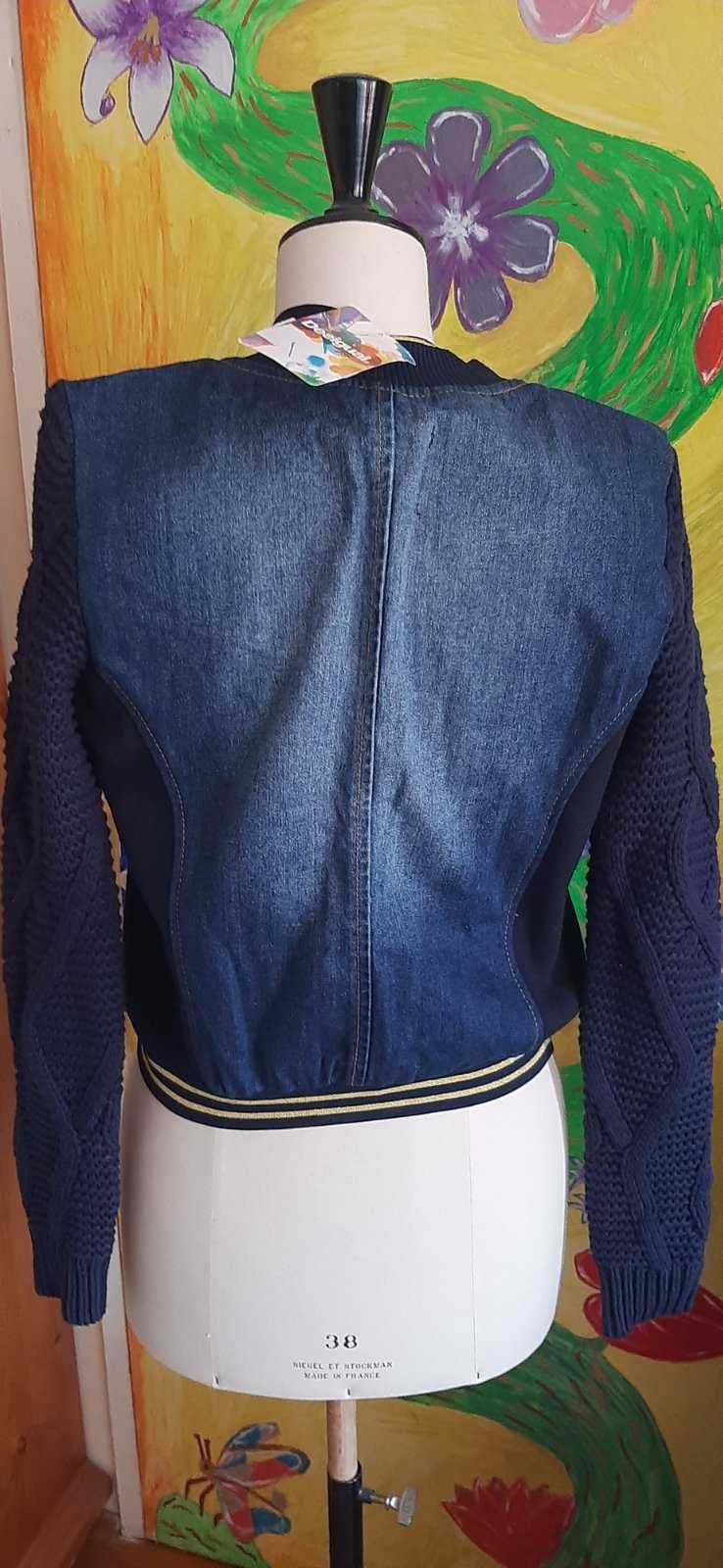 Дамско дънково яке с декорация пачуърк  Desigual