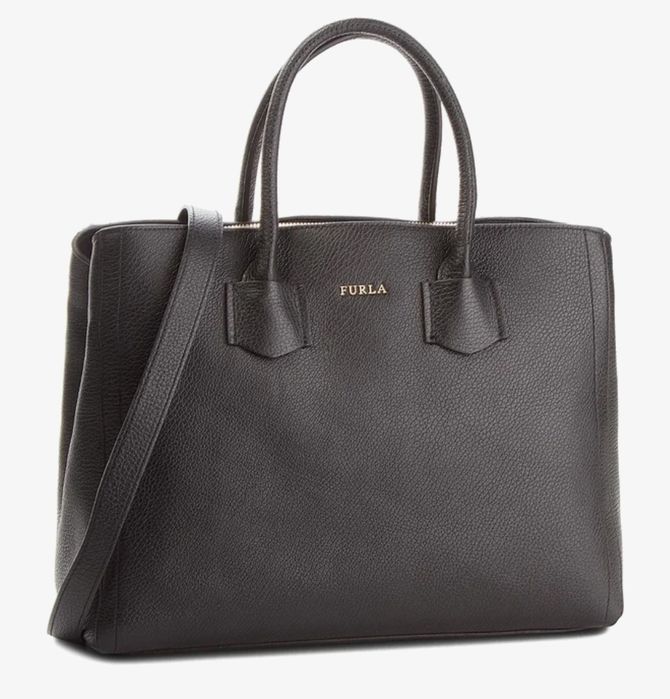 Furla Alba черна телешка кожа