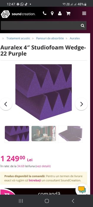 Burete studio Auralex 12 bucăți (izolare, antifonare, Adam, genelec,