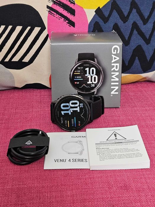 Smartwatch Garmin Venu 4, 45mm, AMOLED, GPS, Wi-Fi, Slate/Black