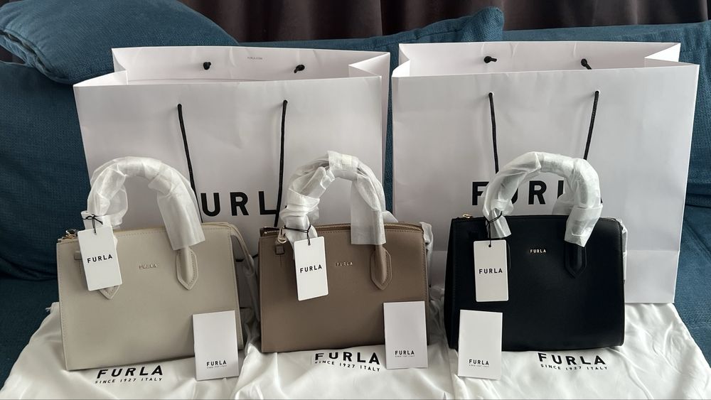 Furla Gardenia Nero.100% оригинал,със сериен номер,етикети,торбичка
