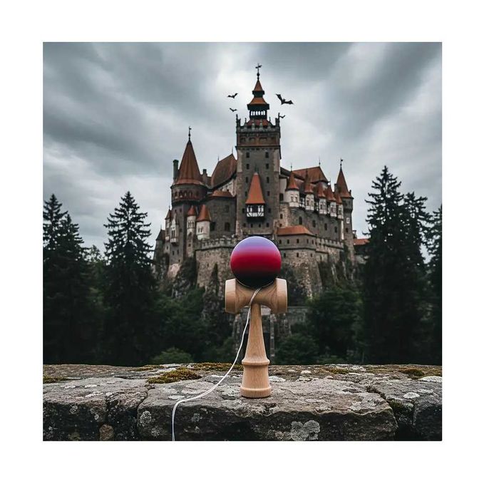 Set 2 Kendama din lemn fag, vopsea aderenta mata Aurora & Rainbow Fade