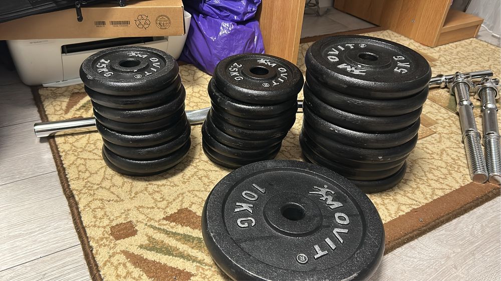 Set Greutati 100kg Fonta Bara Z si 2 Gantere