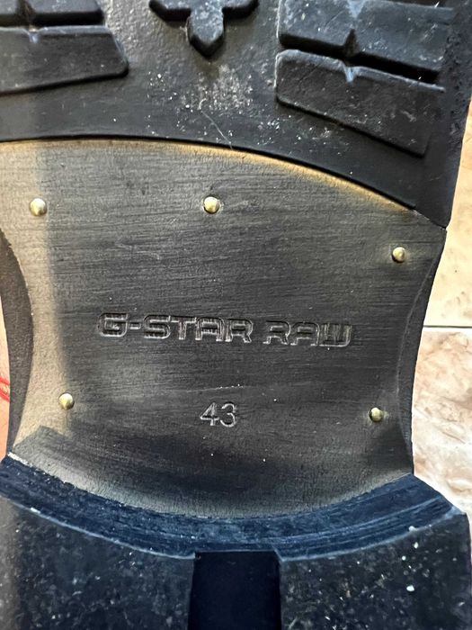 Оригинални мъжки черни боти ботуши обувки G-STAR - размер 43 като нови