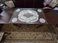 Mobilier Lemn Masiv–Masă Extensibilă 12Persoane,Vitrina,2Comode,Scaune