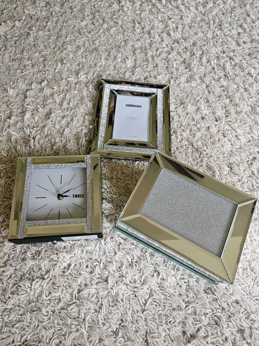Set decorativ nobilacasa: rama foto, ceas, cutie de bijuterii