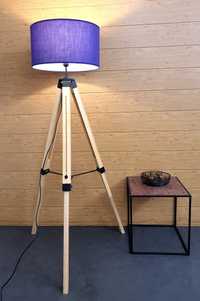 Нов дървен лампион / подова лампа тип трипод, регулируема височина
