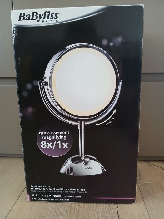 Огледало Babyliss с подсветка, двойно