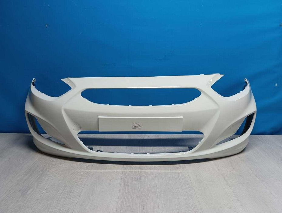 Бампер передний белый Хундай Акцент/Солярис hyundai Accent 2011 года
