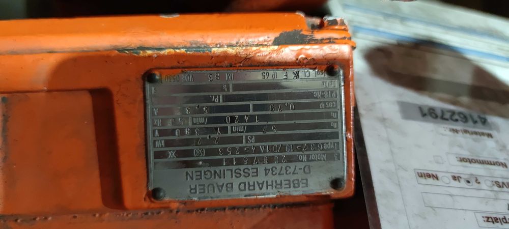 Motor electric trifazat cu reductor Bauer 2.2kW 57rpm