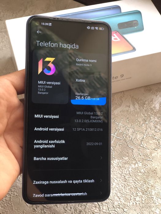 Redmi note 9 ishlashiga garantiya