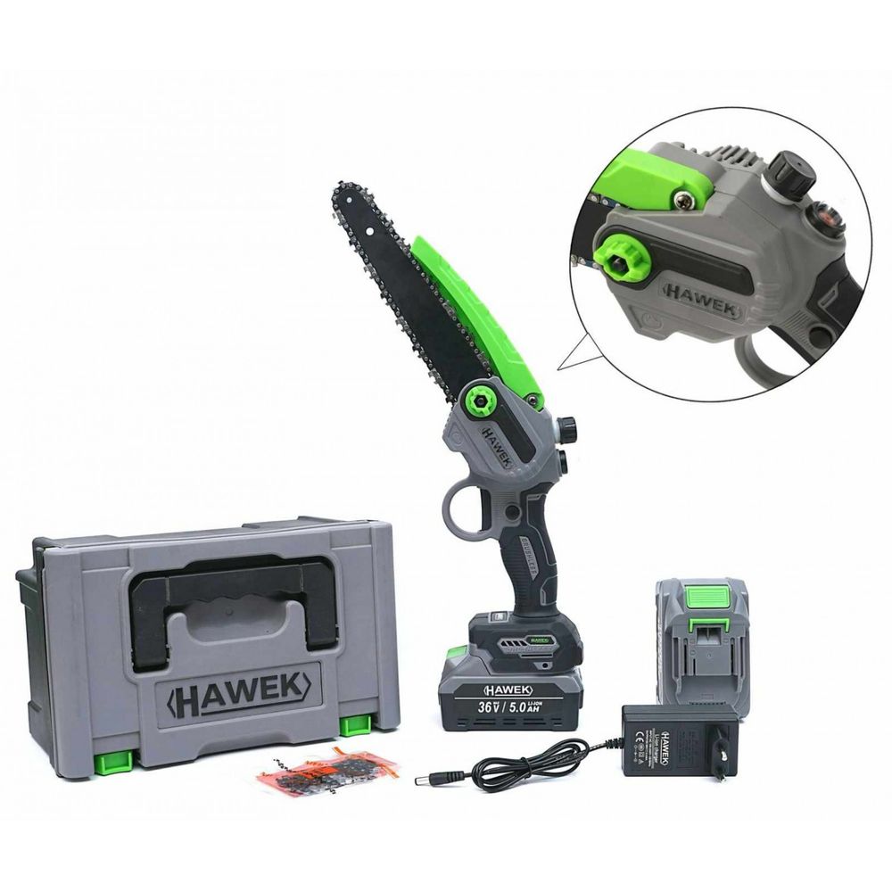 НЕМСКА Акумулаторна резачка с омасляване HAWEK 36V 5Ah + гаранция