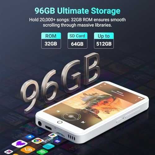 MP3/MP4 плейър 96GB Android 13 Bluetooth WiFi Spotify тъчскрийн музика
