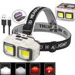 Мощен LED Фенер Челник с 2 COB диода, акумулаторна батерия HX-816