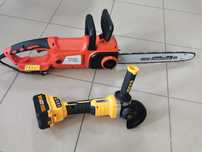 SET Polizor unghiular Ingco 20V, 2x4Ah si Electrofierastrau 2400W