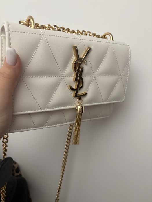 YSL бяла стилна чанта