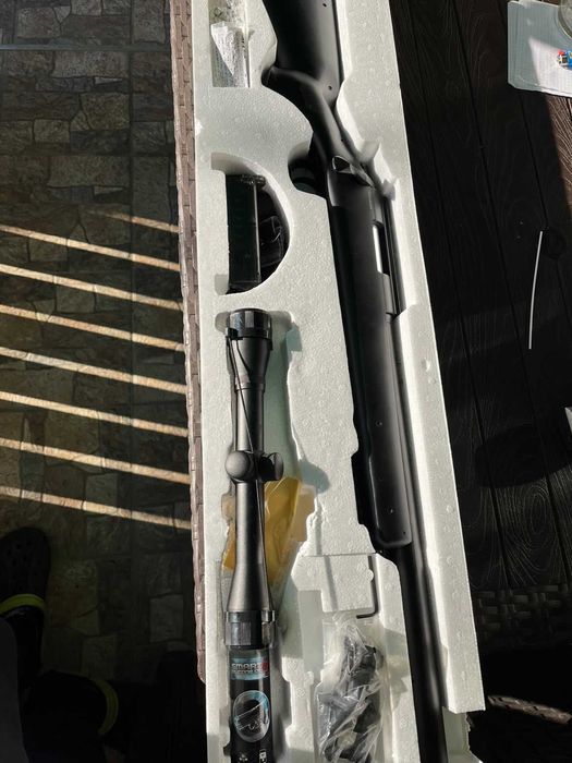 Pusca Airsoft M52 Modificata cu aer comprimat pe arc 5J + Luneta 4x32