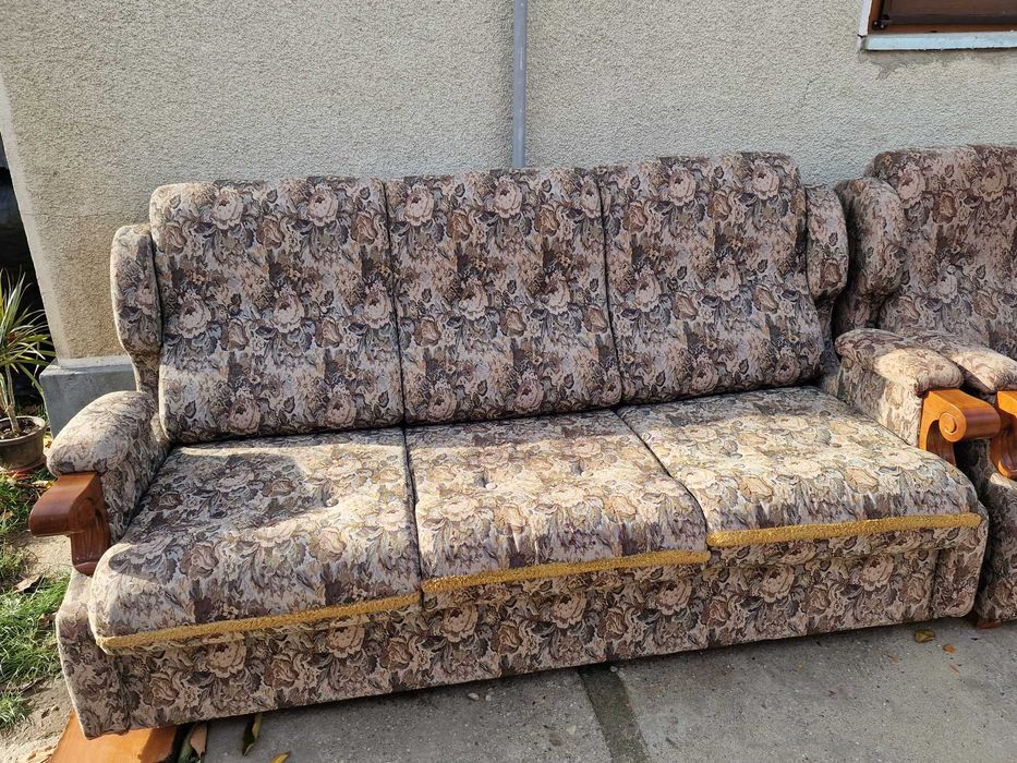 Canapea extensibilă 3 locuri, cu 2 fotolii