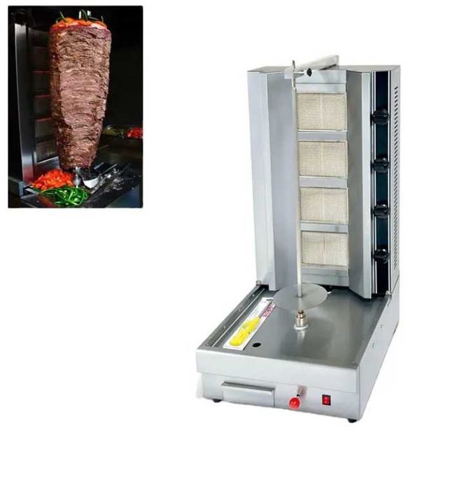 Aparat kebab,rotisor shaorma pe gaz cu 3 ,4,5 arzatoare NOU