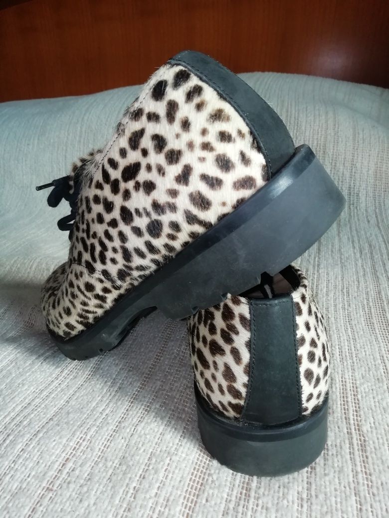 Pantofi piele-blana "leopard" L. A. DESIGN  nr. 43