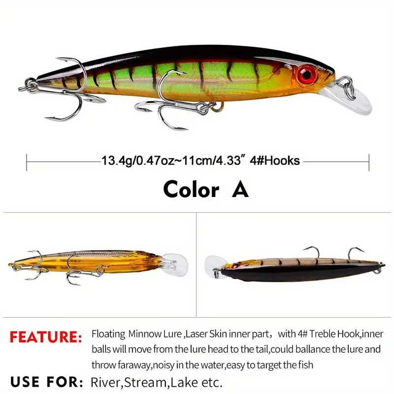 Воблер Hard Crankbait Minnow с тройни куки 11см, 13.5гр.