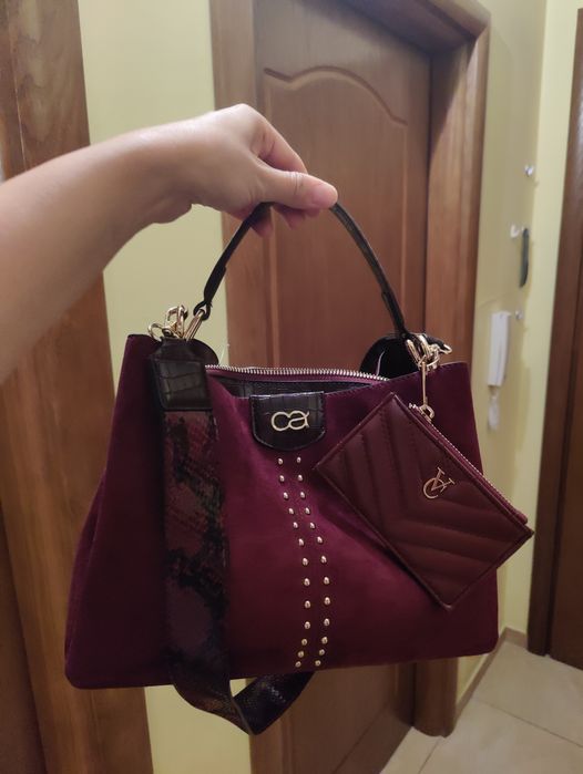 Дамска чанта бордо