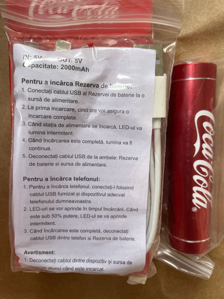 Baterie externa Coca Cola de Colecție