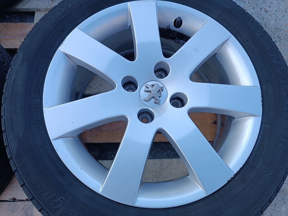 Лети джанти 16ки 4х108 Peugeot + летни гуми 205/55/16