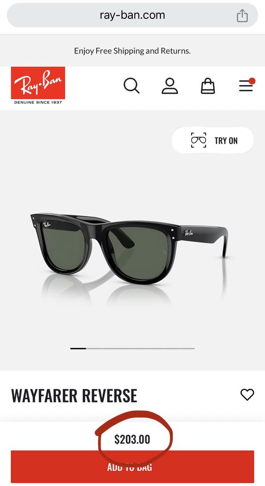Ray Ban Original Wayfarer Reverse!!!