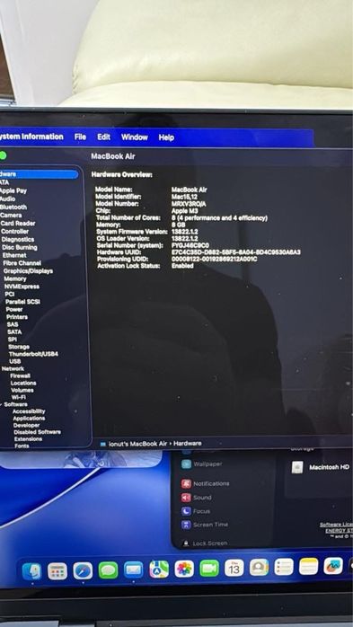 Macbook air M3 256 gb