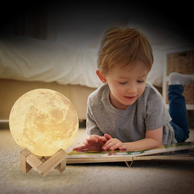 3 D Moon Lamp  Зарядкали симсиз Ой куринишидаги